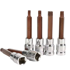 Bộ 10 Đầu Tuýp Torx Kapusi 6 Cạnh Sao 1/2 inch – Dài 100mm – T20 Đến T60 – thép CRV S2 Steel, Bh 12 tháng