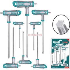 Bộ 8 chìa lục giác bằng tay cầm chữ T TOTAL THHW8081 chịu nhiệt Lục giác Chất liệu Cr-V, mạ Crom, Bh 6 tháng diy-vietnam