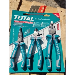 Bộ 3 kìm điện, kìm cắt và kìm mũi nhọn TOTAL THT1K0311, 7inch-6inch-6inch, thép không gỉ