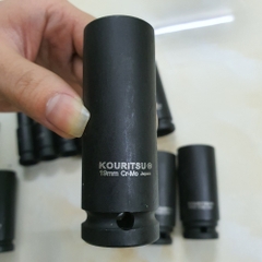 Đầu Khẩu Đen Dài 1/2 Inch KOURITSU Thép Cr-Mo Siêu Cứng - Đầu Tuýp Đen Bắn Súng 1/2 Đủ Cỡ 10-24mm BH 12 Tháng