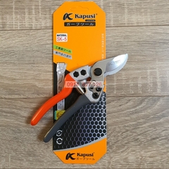 Kéo tỉa cây mũi ngắn KAPUSI Nhật Bản cao cấp thép SK5, cấu tạo lò xo dạng thép xoắn cỡ 19cm