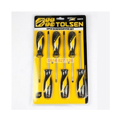 Bộ tua vít cầm tay 6 chi tiết TOLSEN 20014, 4 vít bake và 2 vít đầu dẹp, thép cr-v