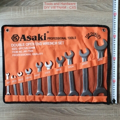 Bộ cờ lê 2 đầu mở hãng Asaki cao cấp, gồm 10 chi tiết từ 6x7 đên 30x32mm