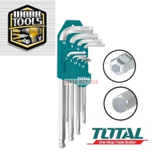 Bộ khóa lục giác bi dài TOTAL THT106291 1 đầu bằng, 1 đầu bi, luyện từ thép Cr-V, Bh 12 tháng diy-vietnam