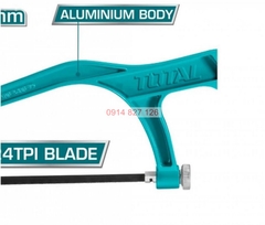 Khung cưa sắt TOTAL THMHF1503 chất liệu cứng cáp, lưỡi cưa 24 TPI với độ sắc bén cao chịu lực