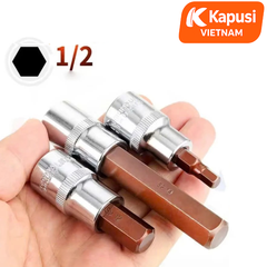 Đầu Tuýp Lục Giác 1/2 Inch Kapusi Dài 55mm - Thép S2 Cao Cấp - Chuẩn Công Nghiệp ANSI/DIN