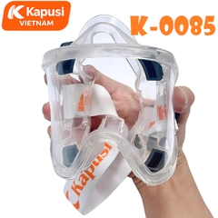 Kính Bảo Hộ Đa Năng KAPUSI K-0085 Dây Trắng Cam -Mắt Kính Polycarbonate Trong Suốt Chịu Lực Va Đập Chống Trầy Xước BH12T