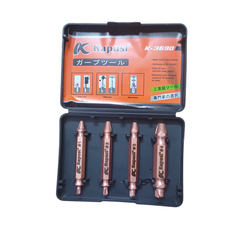 Bộ lấy vít gãy 4 chi tiết Kapusi K-3690 có bề mặt phủ Titanium chịu nhiệt, độ cứng 62-63HRC