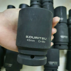 Đầu Khẩu Đen Dài 1 Inch KOURITSU Thép Cr-Mo Siêu Cứng Dài 9cm - Đầu Tuýp Đen Bắn Súng 1 Inch Đủ Cỡ 21-48mm Chịu Tải Nặng BH 12 Tháng