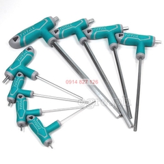 Bộ 8 chìa lục giác bằng tay cầm chữ T TOTAL THHW8081 chịu nhiệt Lục giác Chất liệu Cr-V, mạ Crom, Bh 6 tháng diy-vietnam