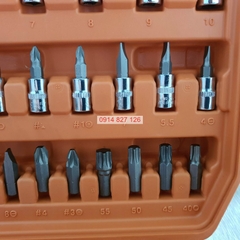 Bộ dụng cụ sửa chữa 94 chi tiết hãng KAPUSI K-9828 hệ 1/2 và 1/4 inch, thép Cr-v