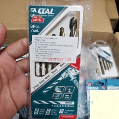 Bộ 6 mũi khoan kim loại TOTAL TACSD0605 có kích thước từ 2-8 mm