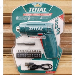 Máy bắn vít mini dùng pin 4v Total TSDLI0402 đầu lục giác 1/4'', tốc độ 180v/p, lực xoắn 4nm, Bh 6 tháng diy-vietnam