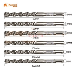 Mũi khoan bê tông 4 cạnh KAPUSI Nhật Bản chiều dài 110mm-160mm, phi từ 6-16mm