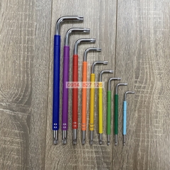 Bộ lục giác hoa thị 9 màu KAPUSI K-0198, 9 cây chữ L từ T10-T50 Thép cao cấp không gỉ