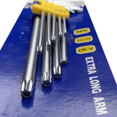 Bộ Lục Giác Hoa Thị 9 Cây Có Lỗ KOURITSU T04306 Thép CRV Cao Cấp T10 Đến T50, Bảo Hành 12 Tháng
