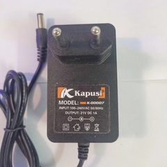 Sạc Pin 21V Kapusi 0.8A K-00007 & 1.3A K-00008 tự động ngắt khi đầy, có đèn báo sạc