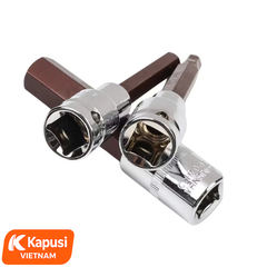 Đầu Tuýp Lục Giác 1/2 Inch Kapusi Dài 55mm - Thép S2 Cao Cấp - Chuẩn Công Nghiệp ANSI/DIN