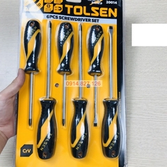 Bộ tua vít cầm tay 6 chi tiết TOLSEN 20014, 4 vít bake và 2 vít đầu dẹp, thép cr-v