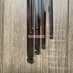 Bộ lục giác bi trắng mờ chữ L KAPUSI K-0191, 9 chi tiết từ 1.5-10mm Hợp kim thép