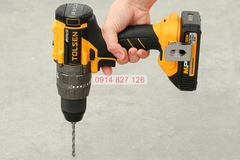 Máy khoan pin 20V 13MM có búa động cơ không chổi than TOLSEN 87254, lực vít lên đến 58Nm