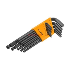 Bộ lục giác hệ inch hãng Tolsen 13 chi tiết đầu bi 20090 thép cr-v đen, chịu nhiệt tốt