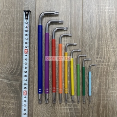 Bộ lục giác hoa thị 9 màu KAPUSI K-0198, 9 cây chữ L từ T10-T50 Thép cao cấp không gỉ