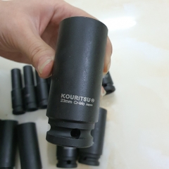 Đầu Khẩu Đen Dài 1/2 Inch KOURITSU Thép Cr-Mo Siêu Cứng - Đầu Tuýp Đen Bắn Súng 1/2 Đủ Cỡ 10-24mm BH 12 Tháng
