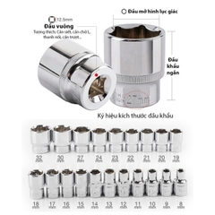 Tuýp khẩu trắng ngắn KAPUSI Nhật Bản 1/2 inch cỡ 8-32mm