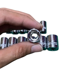 Đầu Tuýp Ngắn 3/8" KOURITSU Bán Lẻ Size 6mm Đến 19mm Thân Thép CRV Siêu Cứng - Khẩu Lục Giác Mạ Crom Chống Rỉ Sét Cho Tay Vặn, BH 12 Tháng