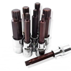Đầu Tuýp Bông Mai 12 Cạnh Dài 100mm Kapusi 1/2 inch – M5 đến M16 – CRV S2, Lẻ Từng Cỡ, Bh 12 tháng
