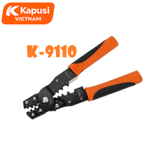Kìm Ép Cốt Đa Năng Kapusi K-9110 – Bấm Cos AWG 14–28, Tuốt Dây 0.5–10mm, Thép Hợp Kim Cứng, Dài 190mm, Bh 12 tháng
