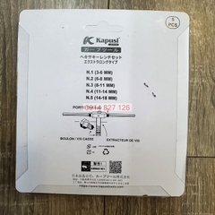 [FreeShip] Bộ tháo bu lông ốc vít gãy 6 cây (3-22mm) hãng Kapusi thương hiệu Nhật Bản, BH 12 tháng, Bộ nhổ ốc gãy