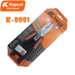 Kềm Cắt Đa Năng 8inch Kapusi K-8081 Thép CR-V Hàm Cứng 65HRC Cắt Ngọt Tích Hợp Khe Tuốt Dây Điện 1.0-6.0, BH 12 tháng
