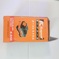 Pin Máy Tháo Ốc 21V 4.0Ah Kapusi K-00004 loại pin Litium Ion, có lỗ sạc DC và đèn báo dung lượng BH 12T
