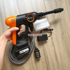 Bộ Máy Rửa Xe pin 21V hãng KAPUSI K-6995 đủ phụ kiện rửa ô tô, xe máy, tưới cây, sân vườn