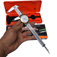 Thước kẹp đồng hồ cơ 150mm KAPUSI K-2907, hợp kim thép chống gỉ
