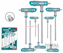 Bộ 8 chìa lục giác bông tay cầm chữ T TOTAL THHW8083 chịu nhiệt Lục giác Chất liệu Cr-V, mạ Crom