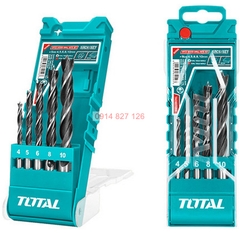 Bộ mũi khoan gỗ 5 chi tiết cỡ từ 4 - 10mm TOTAL TACSD7056, hợp kim cao cấp