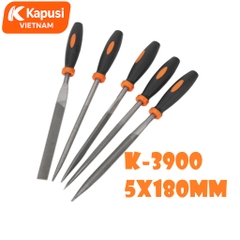 Bộ Dũa Hợp Kim 5 Chi Tiết 5x180mm Kapusi K-3900 Cán Nhựa TPR Cao Cấp Nhiều Hình Dáng Tiện Lợi, BH 12 tháng