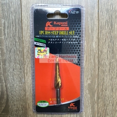 Bộ 3 Mũi khoan tháp rãnh xoăn KAPUSI K-3240 chất liệu titanium các cỡ từ 4-12, 4-22, 4-32mm