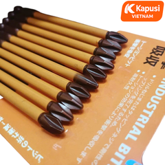Mũi Bắt Vít 1 Đầu Cỡ 100mm Chân Lục Giác Kapusi K-7177 Thép S2 Nâu Thân Bọc Nhựa Đầu Bốn Cạnh PH2 Chịu Lực Momen Xoắn