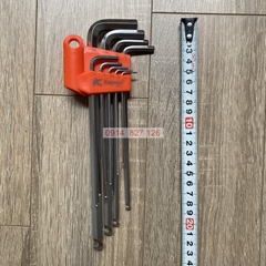 Bộ lục giác bi trắng mờ chữ L KAPUSI K-0191, 9 chi tiết từ 1.5-10mm Hợp kim thép