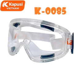 Kính Bảo Hộ Đa Năng KAPUSI K-0085 Dây Trắng Cam -Mắt Kính Polycarbonate Trong Suốt Chịu Lực Va Đập Chống Trầy Xước BH12T