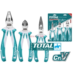 Bộ 3 kềm đa năng TOTAL THT1K0301 Kìm cắt kềm răng điện kềm mũi nhọn thép crv