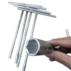 Tay Vặn Chữ T Đầu Tuýp Lục Giác KOURITSU Thân Thép Chống Gỉ Sét Đủ Cỡ Từ 8mm Đến 19mm, BH 12 Tháng