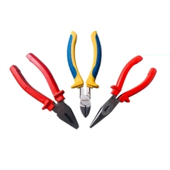 Bộ 3 Kìm Cầm Tay KOURITSU 6 Inch Thép Hợp Kim Cứng Cáp Cán Bọc Cao Su Chống Trượt- Kìm Điện-Cắt-Nhọn, BH 12T