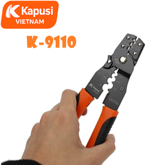 Kìm Ép Cốt Đa Năng Kapusi K-9110 – Bấm Cos AWG 14–28, Tuốt Dây 0.5–10mm, Thép Hợp Kim Cứng, Dài 190mm, Bh 12 tháng