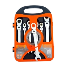 Bộ cờ lê vòng miệng tự động đảo chiều lắt léo KAPUSI 7 chi tiết K7733 8-19mm, thép CR-V, bánh cóc 72 răng, Bh 12 tháng