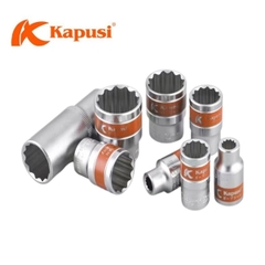 Bộ Khẩu Hoa Thị Ngắn KAPUSI Đủ Size 8-27mm - Trọn Bộ Đầu Tuýp Bông 16 Món Thép CR-V Mạ Chrome Chống Rỉ Sét